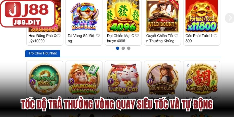 Tốc độ trả thưởng vòng quay siêu tốc và tự động